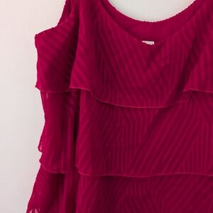 Vibrant Red Layered Top
